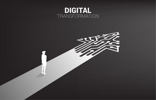 Digital Transformation with arrow