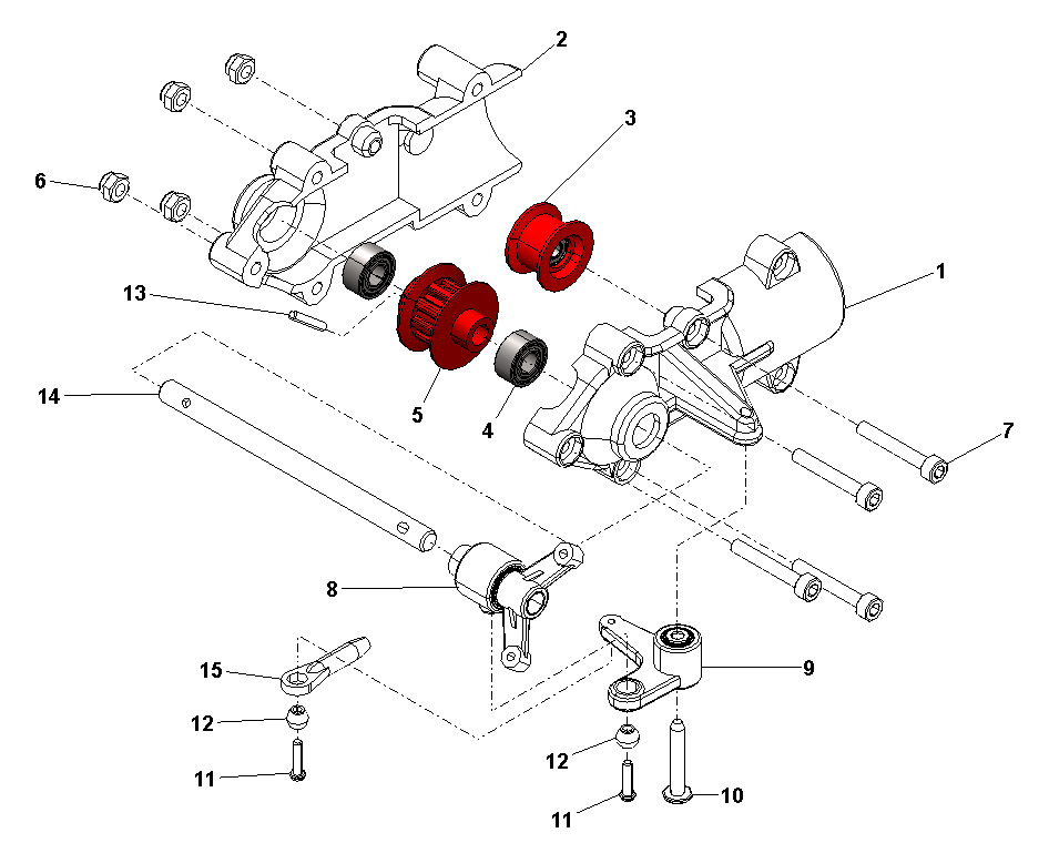 Helicopter Tail Assembly with Illustration View